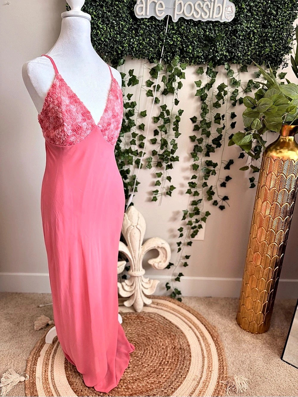 Wild Fable Pink Maxi Slip Dress Size Medium